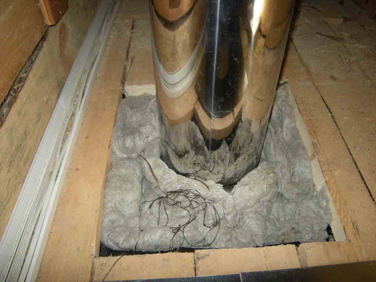 Труба в бане через потолок и крышу