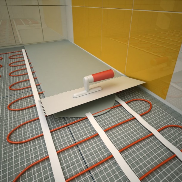 Электрический теплый пол в бане под плитку